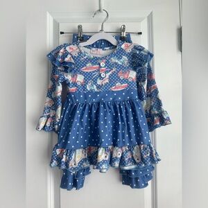 Pete + Lucy Girls Rescue Me Tunic Pants Set Size 2T